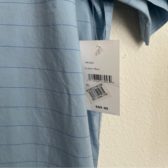 Travis Mathews Striped Stretch Performance Short Sleeve Button Up Shirt - Picture 5 of 7